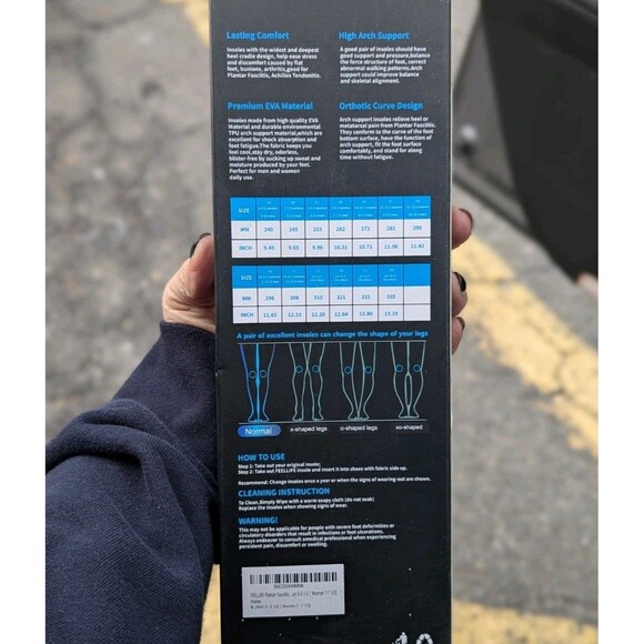 FEELLIFE Plantar Fasciitis Insoles High Arch Support Orthotics  M5-5.5 / W 7-7.5 - Picture 7 of 10